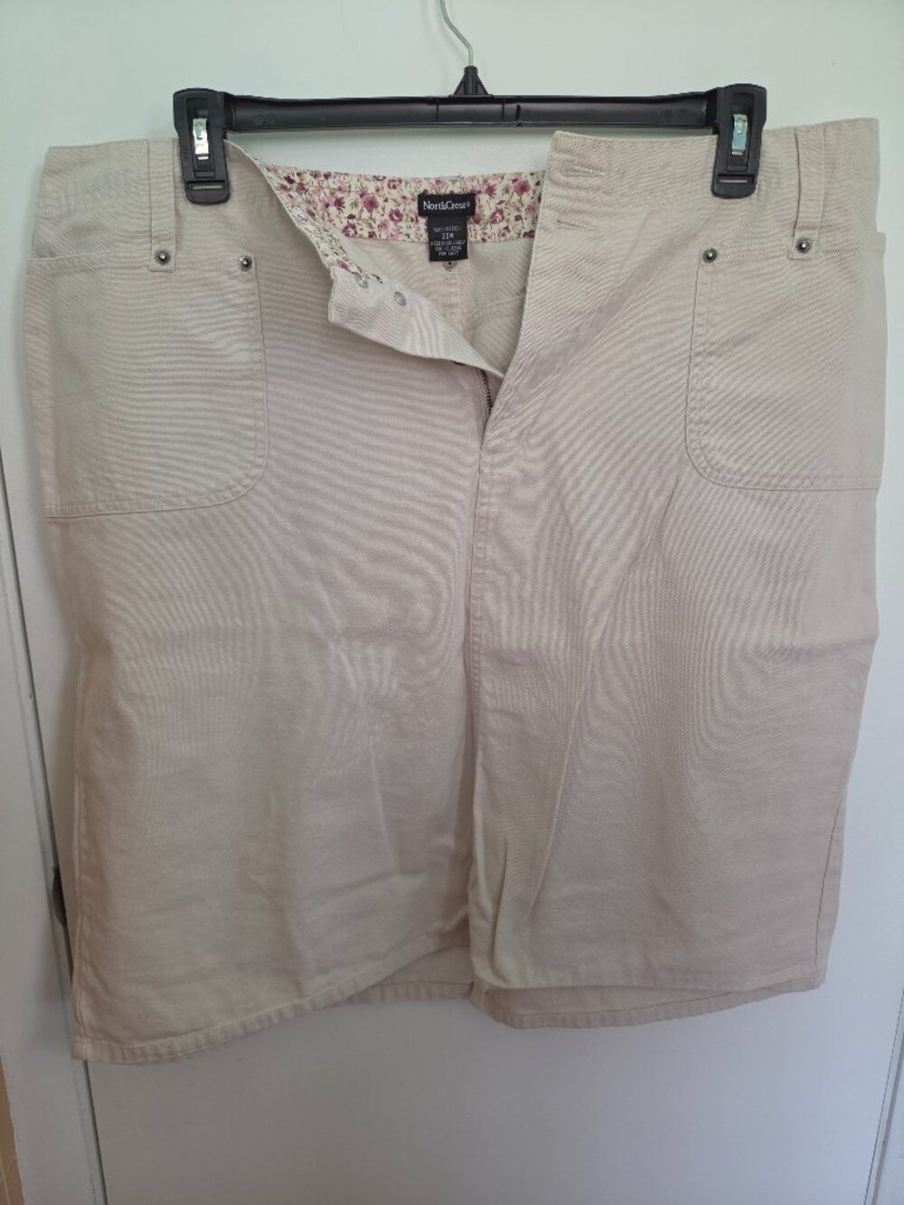 KHAKI DENIM, KNEE LENGTH SKIRT